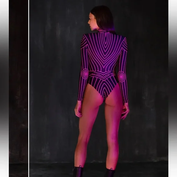NWoT Badinka Maxima Pink Serious Bodysuit - Picture 4 of 6